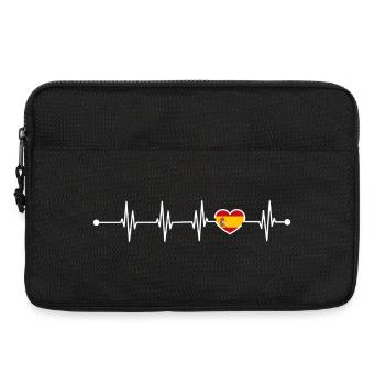 Spanien Heartbeat Flagge - Laptoptasche 13" - Schwarz - Vorne