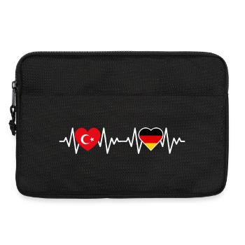 Türkisch-Deutsches Herzschlag-Verbindungsdesign - Laptoptasche 13" - Schwarz - Vorne