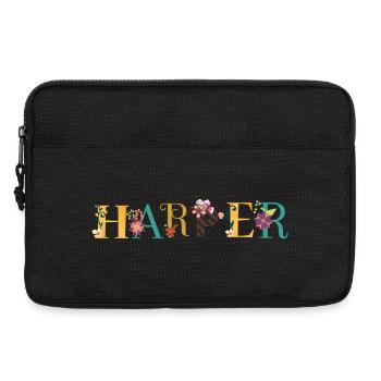 HARPER Name Art With Flowers Embroidered - Laptop bag 13" - black - Front