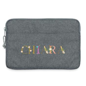 Le nom de CHIARA est orné de fleurs - Sacoche pour ordinateur portable 13 pouces - gris chiné - Devant