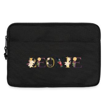 Le prénom de LEONIE décoré de fleurs - Sacoche pour ordinateur portable 13 pouces - noir - Devant