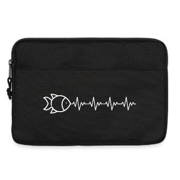 Fisherman Angel Angler Gift ECG Heartbeat - Sacoche pour ordinateur portable 13 pouces - noir - Devant