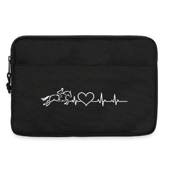 Horses Heartbeat – Show Jumping Equestrian Sports - Laptop bag 13" - black - Front