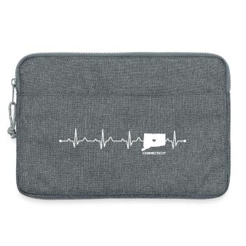 Connecticut State Hearttbeat Heart Map USA Roots - Laptop bag 13" - heather grey - Front