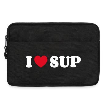 I Love SUP Stehpaddeln Stand Up Paddling - Laptoptasche 13" - Schwarz - Vorne