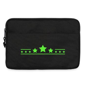 Green Glowing Star Contrasts - Laptop bag 13" - black - Front