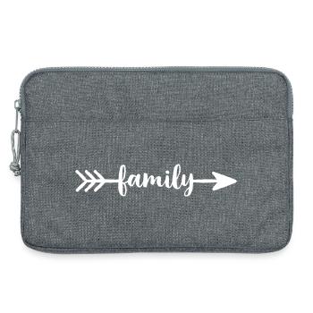 family Pfeil Liebe Gemeinschaft Freundschaft - Laptoptasche 13" - Grau meliert - Vorne