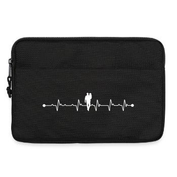 Battements de cœur de la fille et du père - Sacoche pour ordinateur portable 13 pouces - noir - Devant