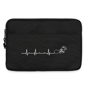 Herzschlag Welpe Silhouette - Laptoptasche 13" - Schwarz - Vorne