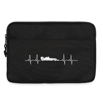Herzschlag Motorsport Fan Design weiss - Laptoptasche 13" - Schwarz - Vorne