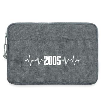 2005 Heartbeat Year Design - Laptop bag 13" - heather grey - Front