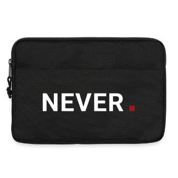 Never punkt.Niemals ist damit gemeint. Motivation - Laptoptasche 13" - Schwarz - Vorne