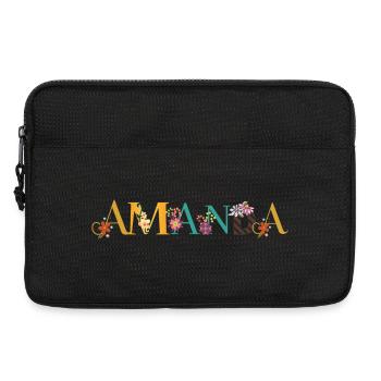AMANDA Art du nom avec des fleurs brodées - Sacoche pour ordinateur portable 13 pouces - noir - Devant