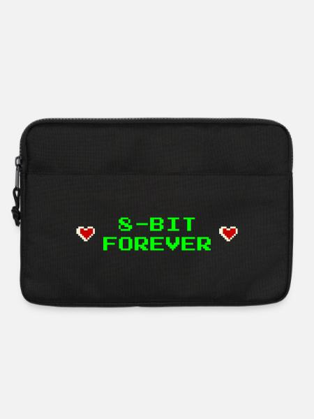 8-Bit Forever – Retro Gamer T-Shirt - Laptoptasche 13" - Schwarz