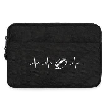 Cadeau minimaliste de battement de cœur de football - Sacoche pour ordinateur portable 13 pouces - noir - Devant