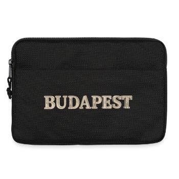 BUDAPEST – Architectural Stone Typography - Laptoptasche 13" - Schwarz - Vorne