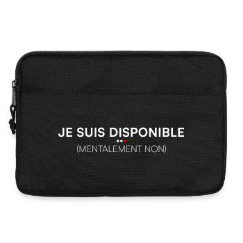 Je suis disponible mentalement non humour - Sacoche pour ordinateur portable 13 pouces - noir - Devant