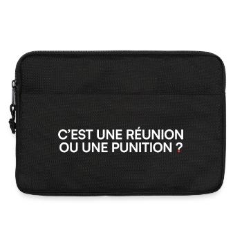 C’est une réunion ou une punition humour - Sacoche pour ordinateur portable 13 pouces - noir - Devant