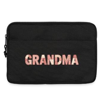 Grandma Patchwork Blumen Muster Geschenk - Laptoptasche 13" - Schwarz - Vorne