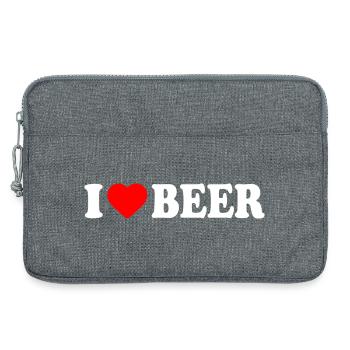I love beer - Laptop bag 13" - heather grey - Front