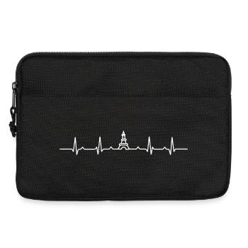 Herzschlag Eiffelturm - Laptoptasche 13" - Schwarz - Vorne