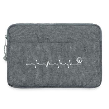 Moaï de battement de cœur - Sacoche pour ordinateur portable 13 pouces - gris chiné - Devant