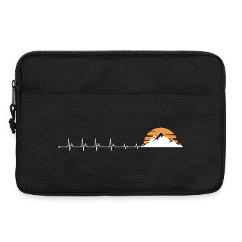 Heartbeat mountain sunset - Laptop bag 13" - black - Front