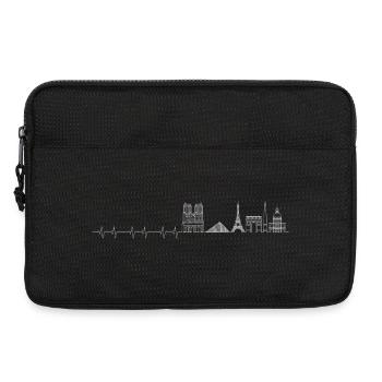 City Skyline Herzschlag Linie Kunst - Laptoptasche 13" - Schwarz - Vorne