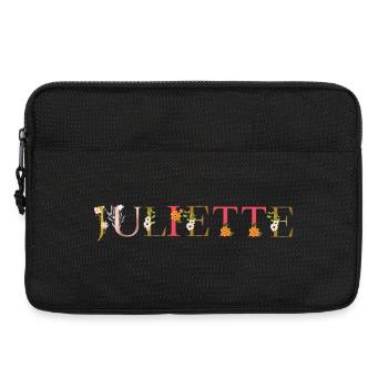 JULIETTE prénom fleuri - Sacoche pour ordinateur portable 13 pouces - noir - Devant
