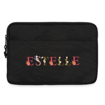ESTELLE name decorated with flowers - Laptop bag 13" - black - Front