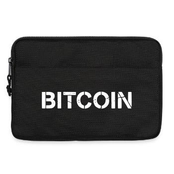 Vecteur grunge de lettrage texte Bitcoin - Sacoche pour ordinateur portable 13 pouces - noir - Devant