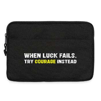 Courage Over Luck Typography - Laptop bag 13" - black - Front
