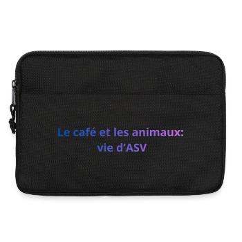 Le_café_et_les_animaux_vie_dASV - Sacoche pour ordinateur portable 13 pouces - noir - Devant