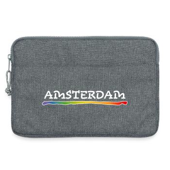 lhbt - Rainbow Amsterdam LGBT lgbtqi queer - Sacoche pour ordinateur portable 13 pouces - gris chiné - Devant
