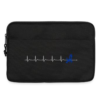 Impulsion ECG et motif de l’araignée bleue - Sacoche pour ordinateur portable 13 pouces - noir - Devant