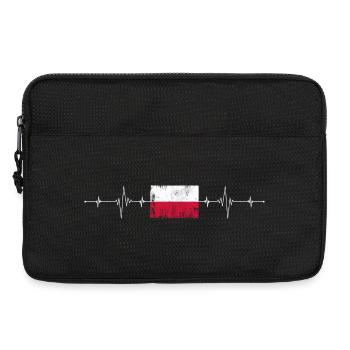 Poland Flag Heartbeat - Laptop bag 13" - black - Front