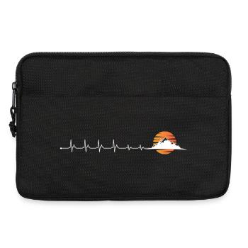 Heartbeat mountains sunset - Laptop bag 13" - black - Front