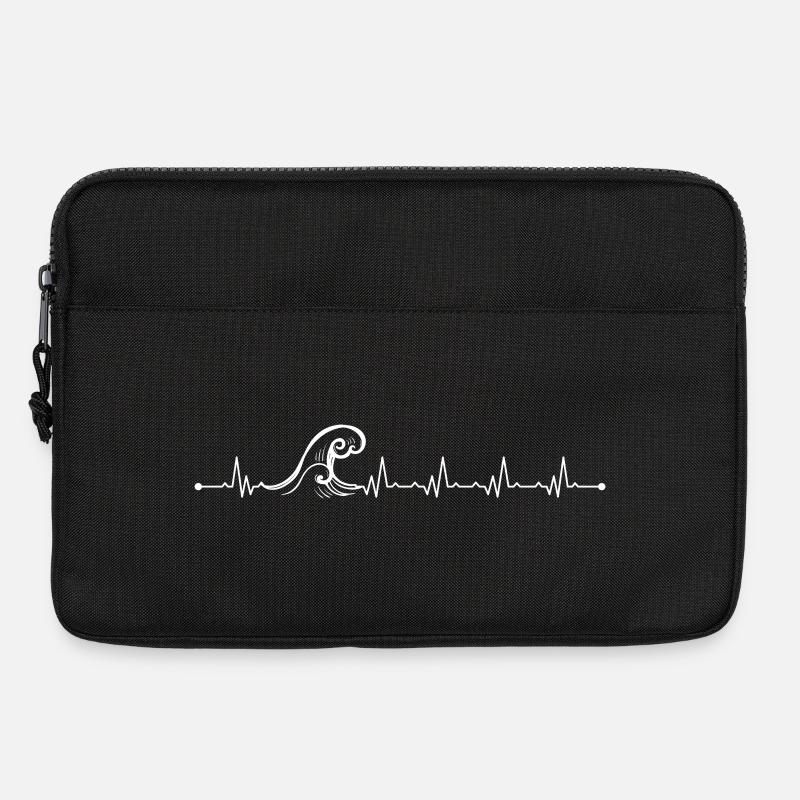 Herzschlag-Welle - Laptoptasche 13" - Schwarz