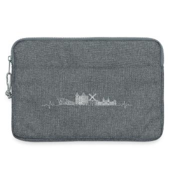 Herzschlag Skyline Amsterdam - Laptoptasche 13" - Grau meliert - Vorne