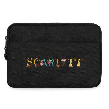SCARLETT Name Art With Flowers Embroidered - Laptop bag 13" - black - Front