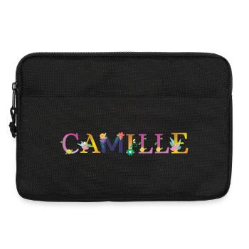 Nom CAMILLE Orné de Fleurs - Sacoche pour ordinateur portable 13 pouces - noir - Devant