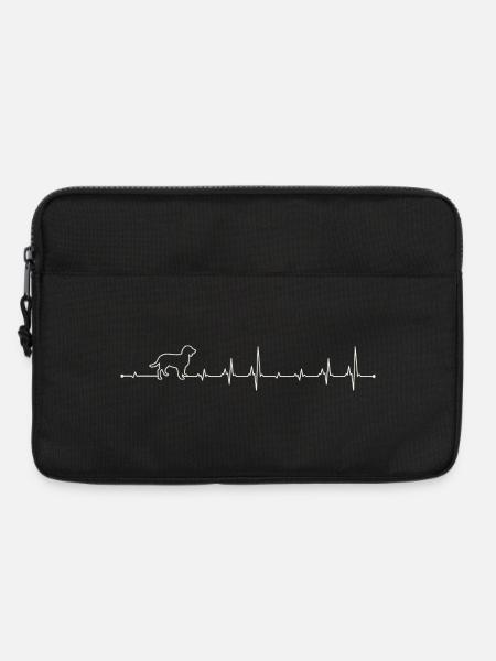 Canine Herzschlag-Linienzeichnung - Laptoptasche 13" - Schwarz