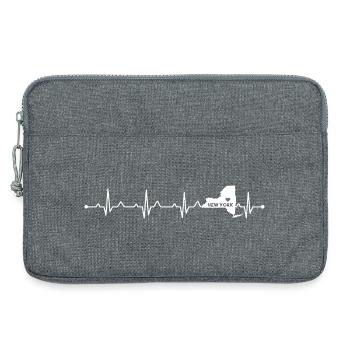 New York City Heart NYC Heartbeat EKG Proud State - Laptoptasche 13" - Grau meliert - Vorne