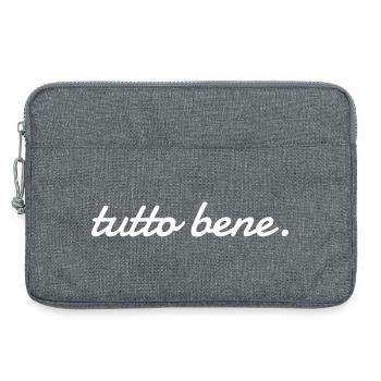 Tutto Bene | Italienischer Schriftzug - Laptoptasche 13" - Grau meliert - Vorne