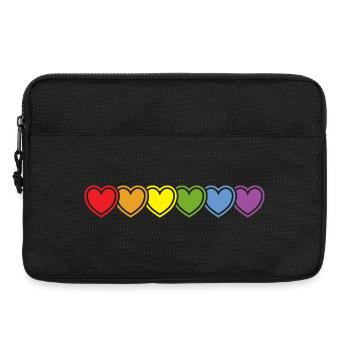 Regebogen Hearts for Gay Pride Liberté d’Amour - Sacoche pour ordinateur portable 13 pouces - noir - Devant