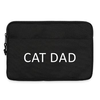 Papa chat minimaliste, père chat drôle - Sacoche pour ordinateur portable 13 pouces - noir - Devant