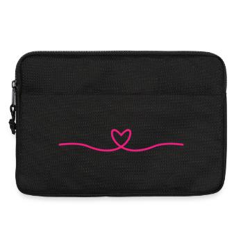 Ligne de cœur minimale | Pink Love Design - Sacoche pour ordinateur portable 13 pouces - noir - Devant
