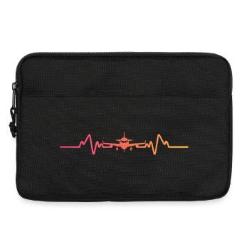 Sunset Airplane Herzschlag-Pilotenreise - Laptoptasche 13" - Schwarz - Vorne