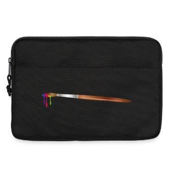 Artist brush with rainbow colors - Laptop bag 13" - black - Front