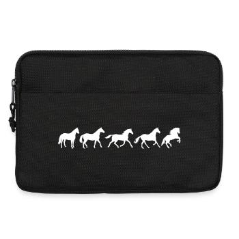 ! Evolution Pferd in Bewegung - Laptoptasche 13" - Schwarz - Vorne